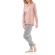 Γυναικεία Πυτζάμα Pink Label - Σάπιο μηλο μπλούζα - Εμπριμέ παντελόνι