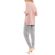 Γυναικεία Πυτζάμα Pink Label - Σάπιο μηλο μπλούζα - Εμπριμέ παντελόνι