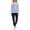 Γυναικεία Πυτζάμα Pink Label - Dot Print - Blue Cloud - Cotton - Regular Fit