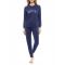 Γυναικεία Πυτζάμα Pink Label - Dot Print - Navy - Cotton - Regular Fit