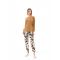 Γυναικεία Πυτζάμα Pink Label - Floral Print - Χρυσό - Viscose - Regular Fit