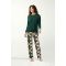 Γυναικεία Πυτζάμα Vamp - Κυπαρισσί - Patchwork  print - Regular Fit - Viscose