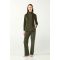 Γυναικεία φόρμα Vamp - Homewear Set - Λαδί Βελούδο - Regular Fit - Cotton