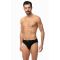 Ανδρικό slip Minerva - Sporties - Μαύρο Εσωτερικό Λάστιχο - 3 pack - Regular Fit - Cotton