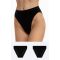 Γυναικείο Brazil slip Minerva - Μαύρο - Ψηλόμεσο - 2 Pack - Regular Fit - Cotton