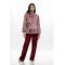 Γυναικεία πυτζάμα Galaxy - Fleece - Σάπιο μήλο Print - Regular Fit - Polyester