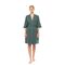 Γυναικεία Ρόμπα Pink Label - Σταυρωτή Dark Green - Μανίκι 3/4 - Cotton